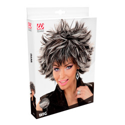 Dámska čierno-biela parochňa s melírom